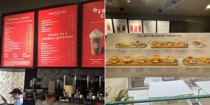 Starbucks Coffee Company Menu