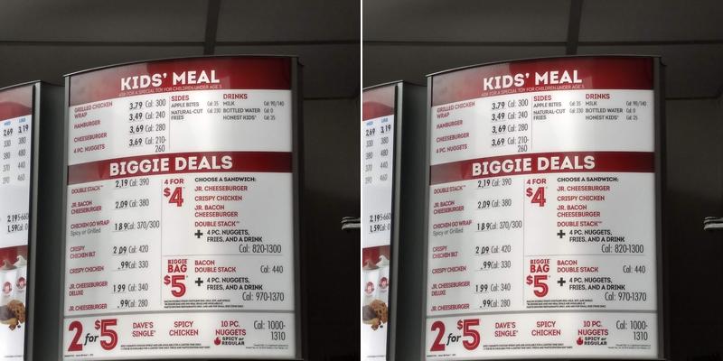Wendy's Menu