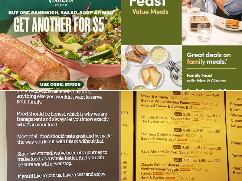 Panera Bread Menu