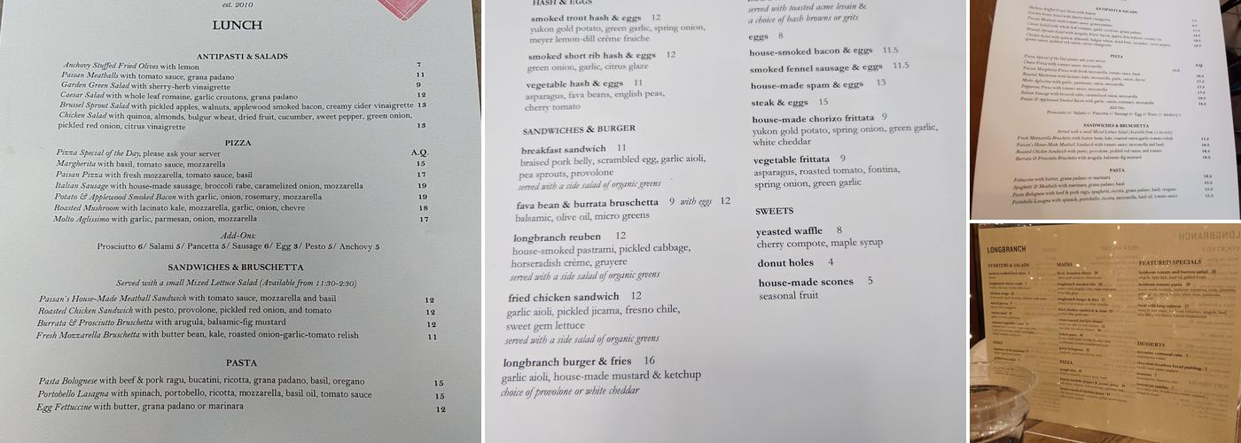 Paisan Menu