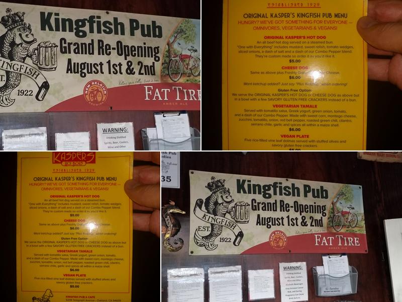 Kingfish Pub & Cafe Menu