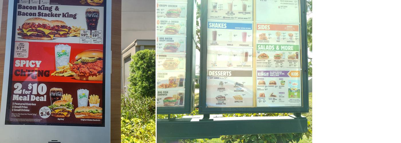 Burger King Menu