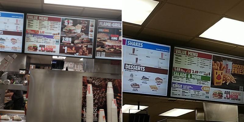 Burger King Menu