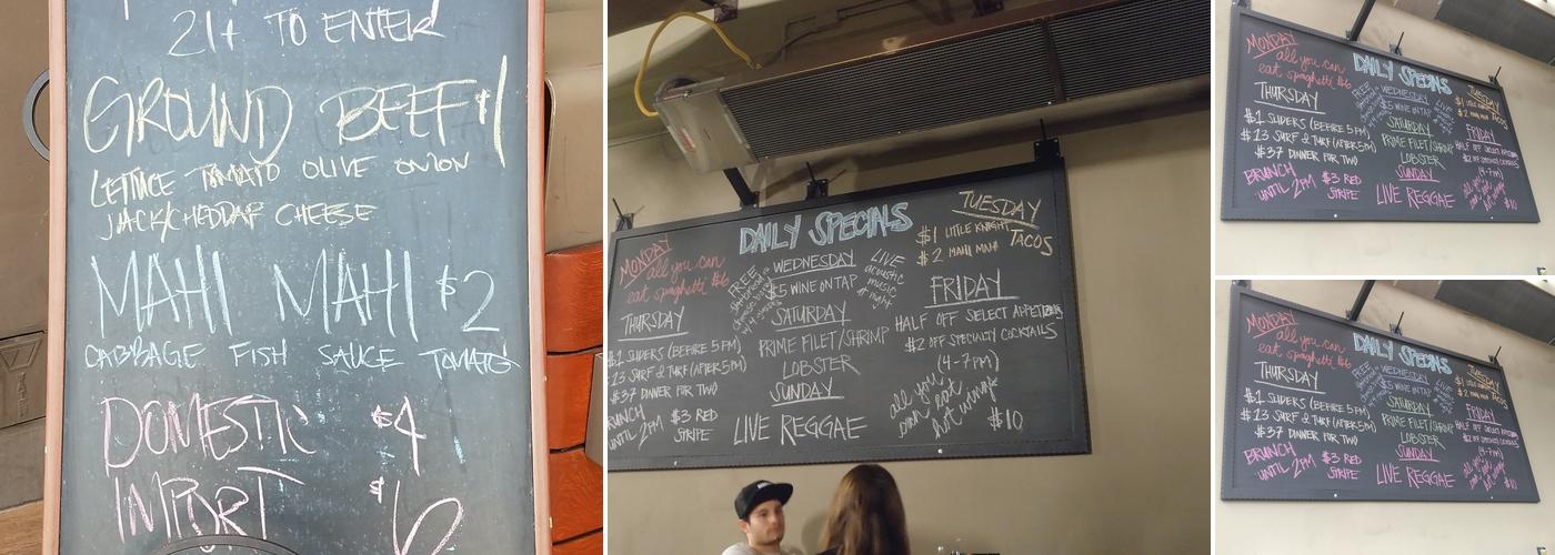 Black Knight Lounge Menu