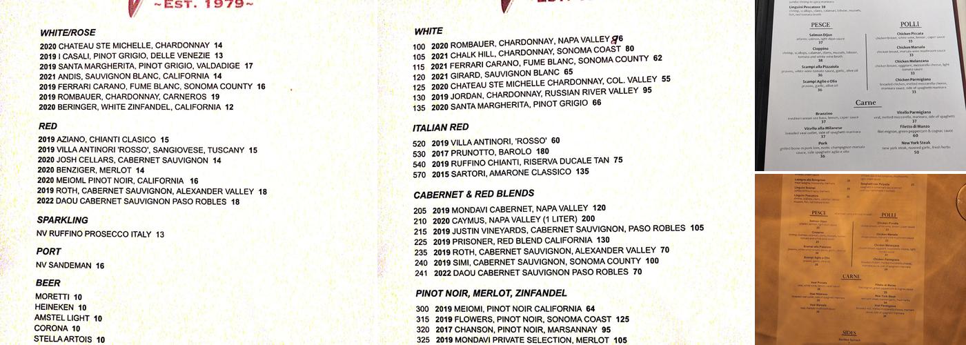 Guido's Restaurant Menu