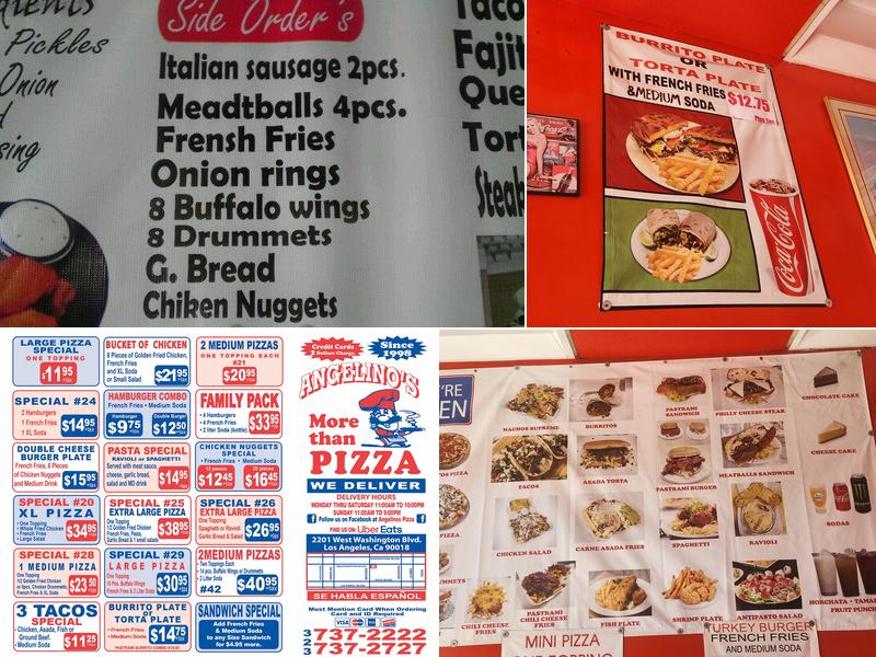 Angelino's Pizza Menu
