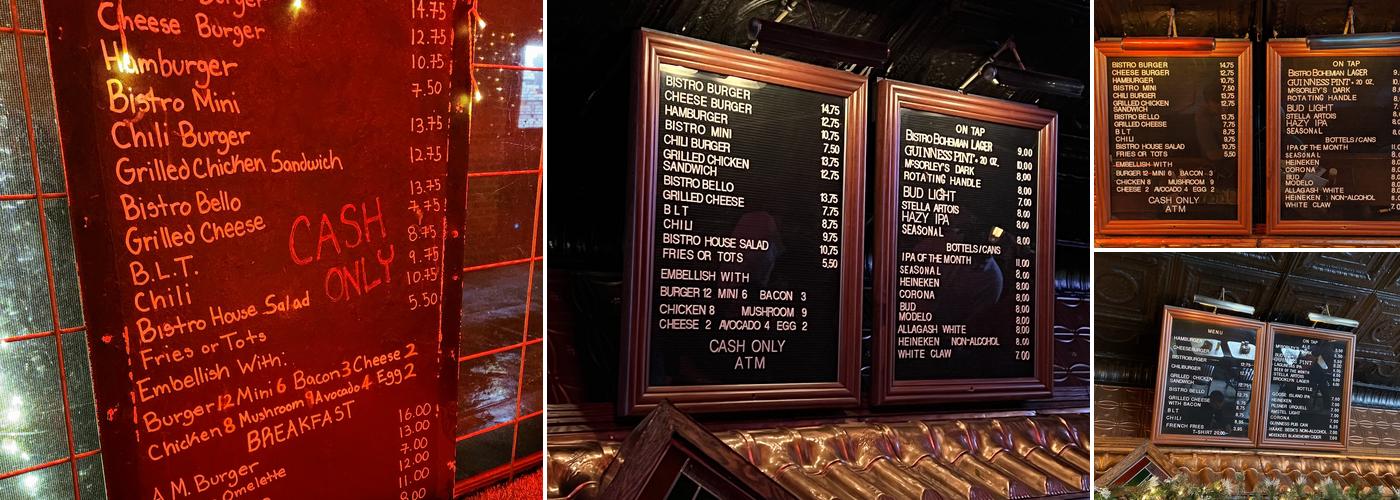 Corner Bistro Menu