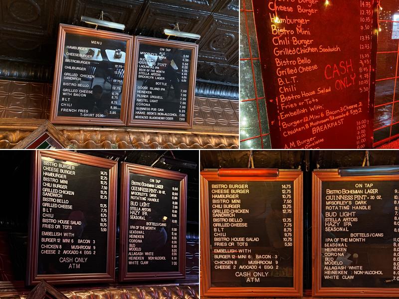 Corner Bistro Menu