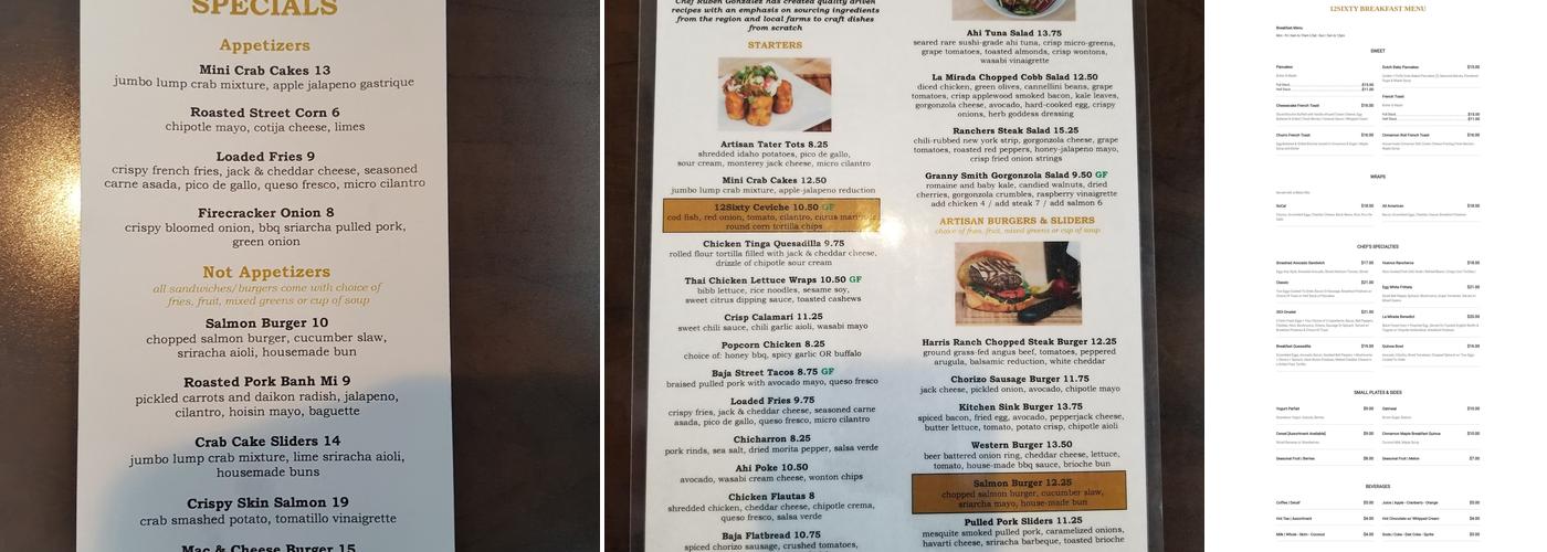 12 Sixty Modern Pub & Kitchen Menu