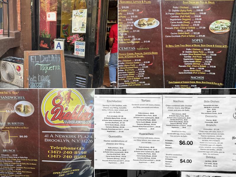 El Diablito Taqueria Menu