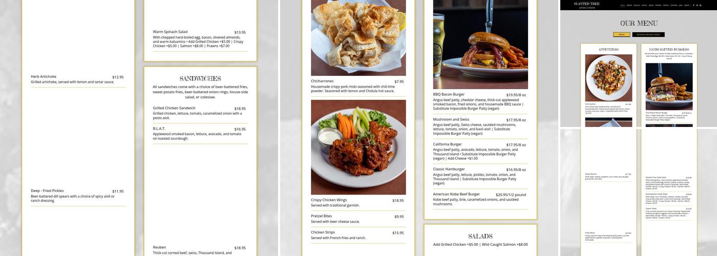 Slanted Tree Kitchen & Taproom Menu