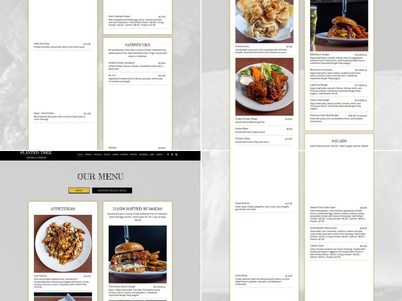 Slanted Tree Kitchen & Taproom Menu