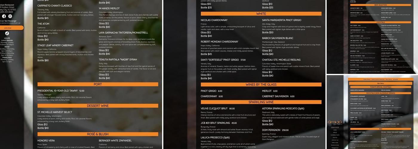 Amiya Menu
