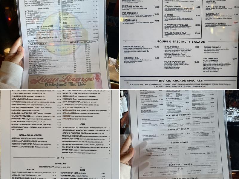 Players Sports Grill & Arcade Menu