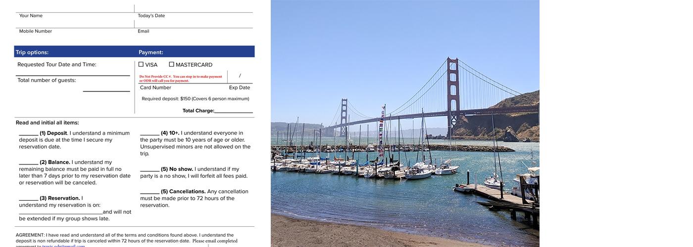Travis Marina Menu