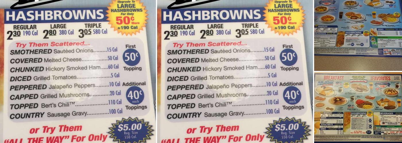 Waffle House Menu