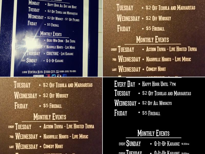 Residuals Tavern Menu