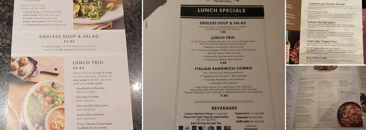 Carrabba's Italian Grill Menu