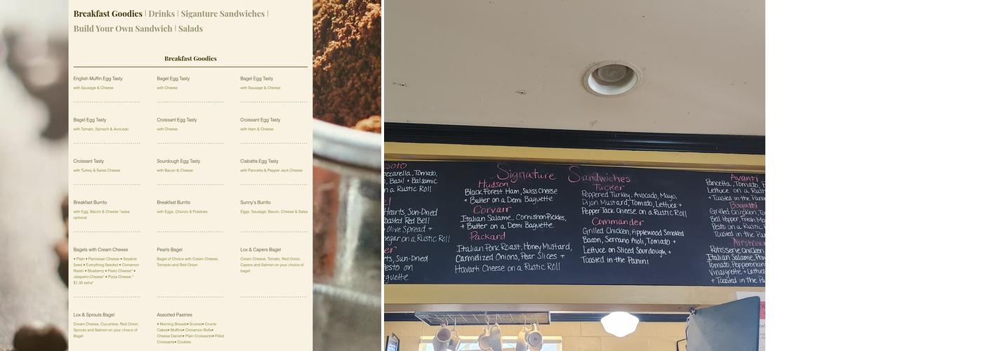 Studebakers Menu