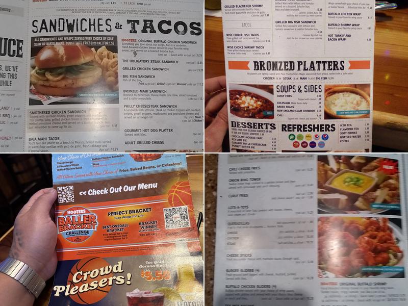 Hooters Menu