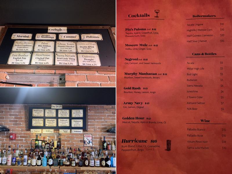 Pitt's Pub Menu