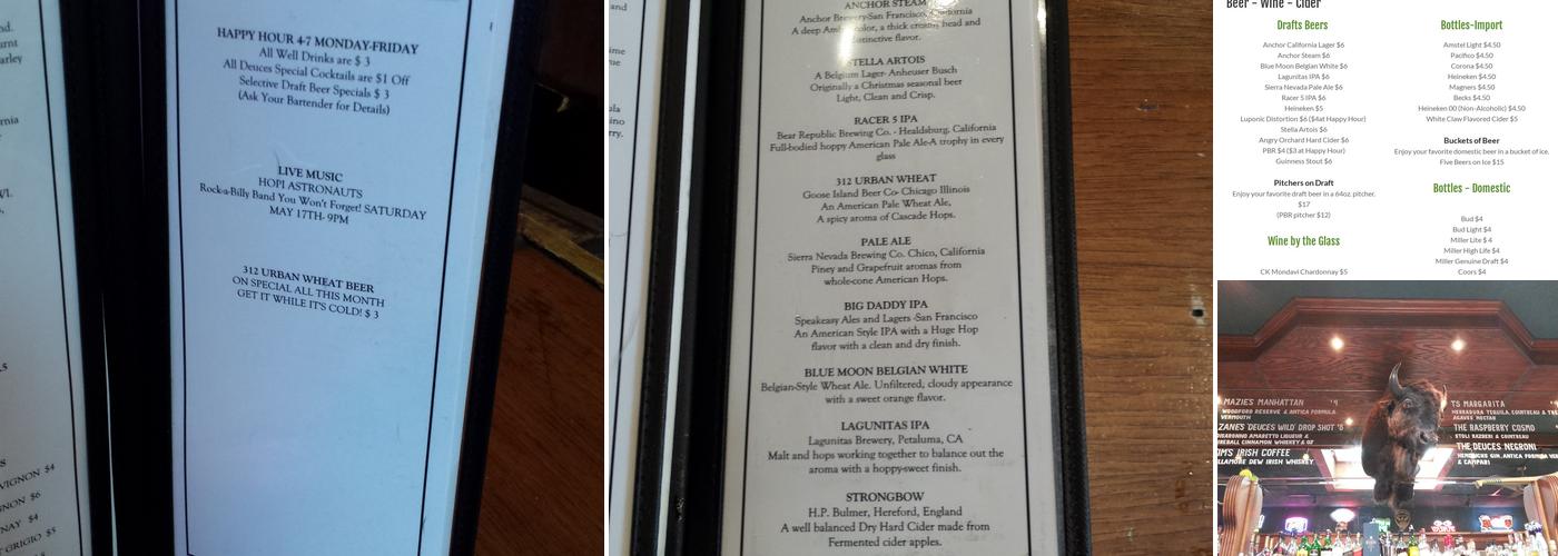 The Four Deuces Menu