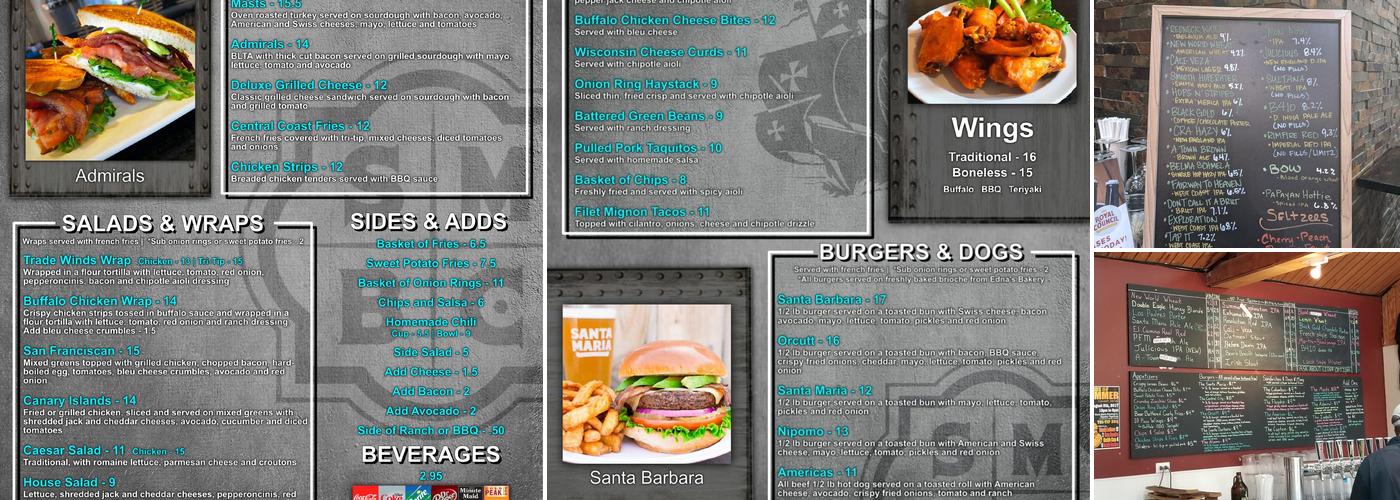 Santa Maria Brewing Co. Nipomo Taproom Menu