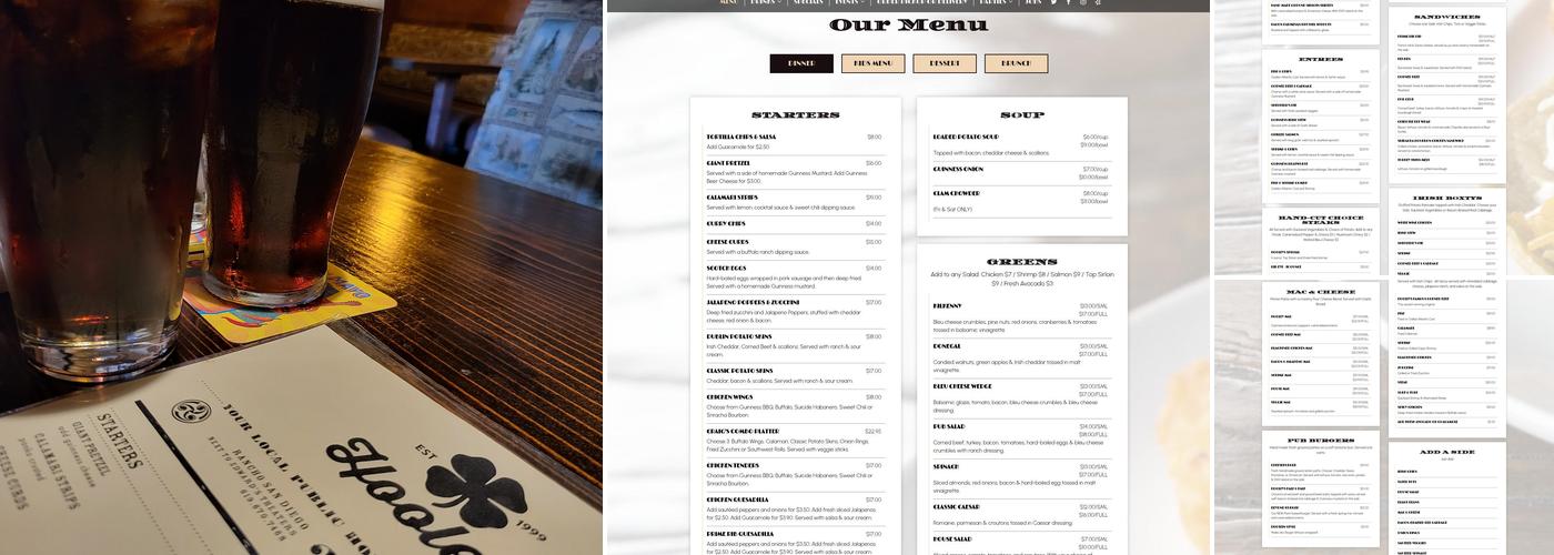 Hooleys Public House Menu