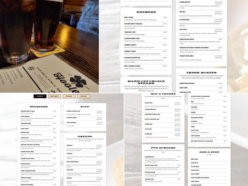 Hooleys Public House Menu