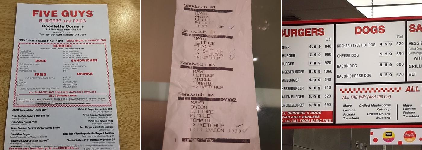 Five Guys Menu