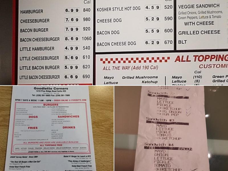 Five Guys Menu