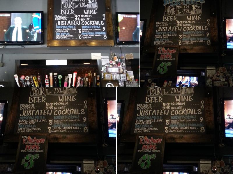 Bluefoot Bar and Lounge Menu