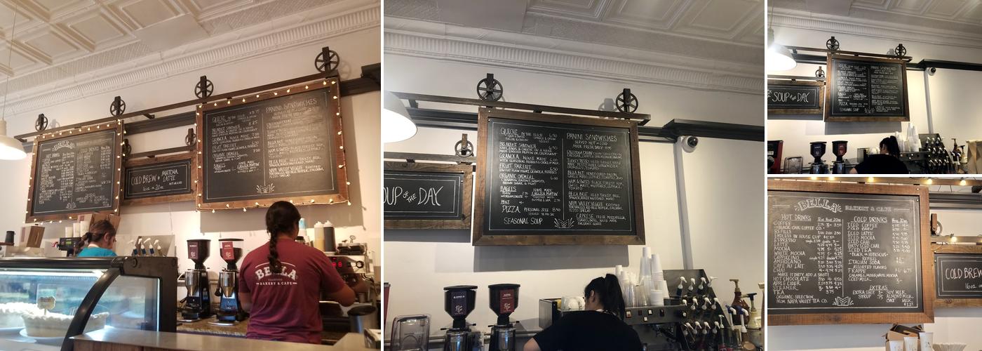 Bella Bakery Menu