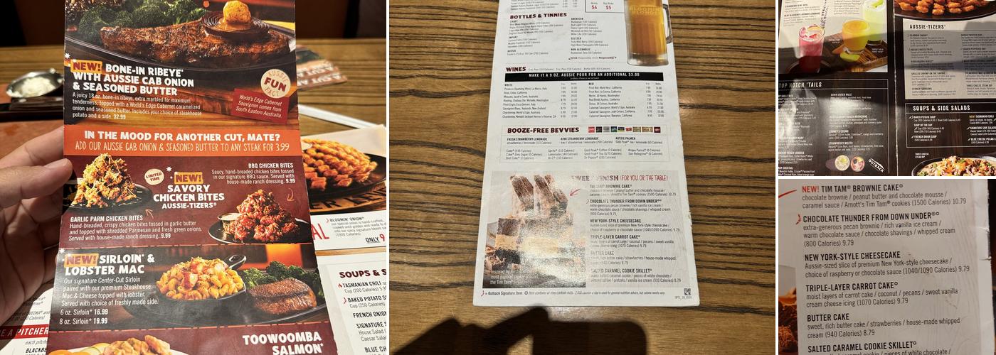 Outback Steakhouse Menu