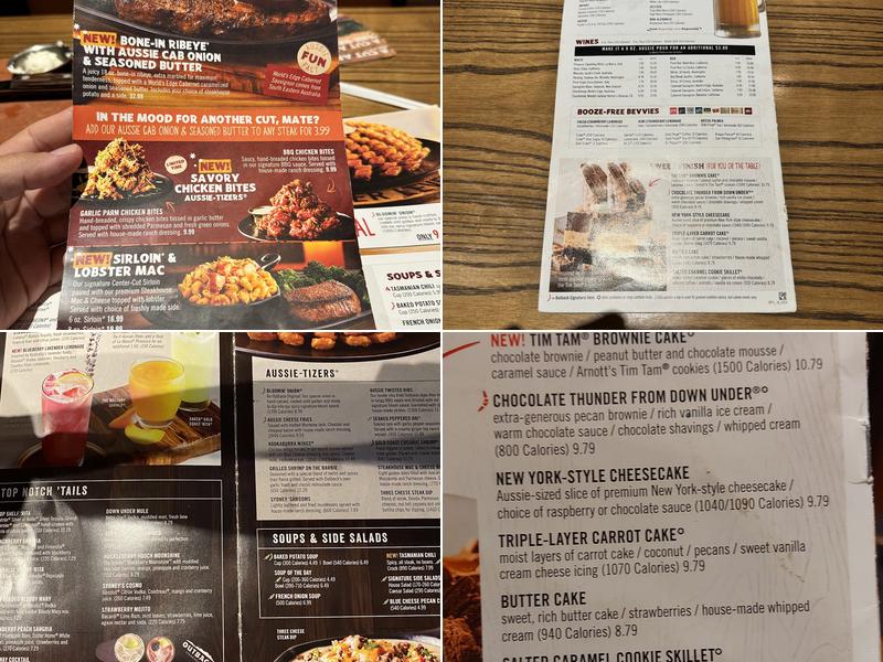 Outback Steakhouse Menu