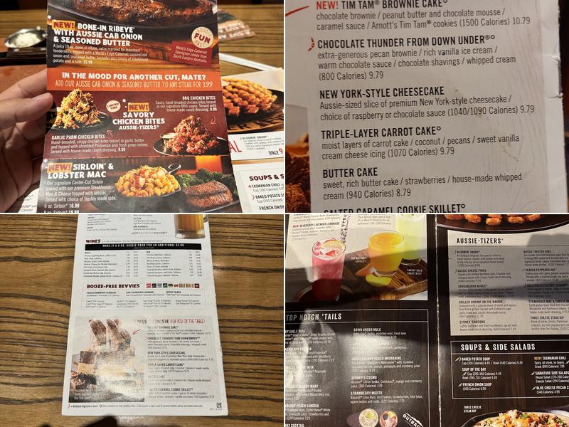 Outback Steakhouse Menu