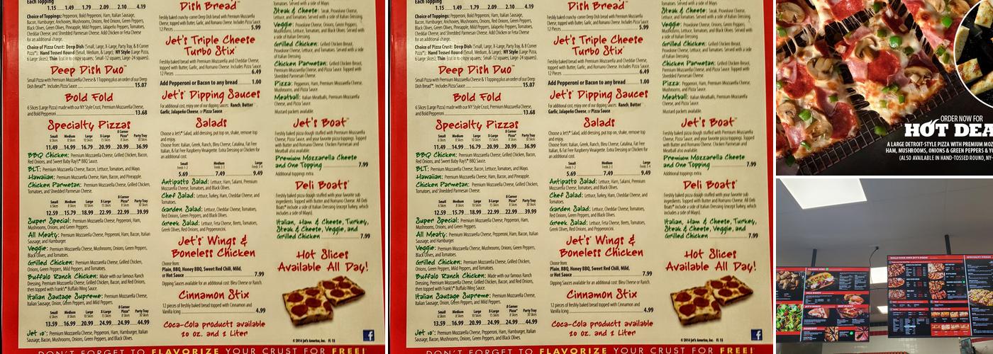 Jet's Pizza Menu
