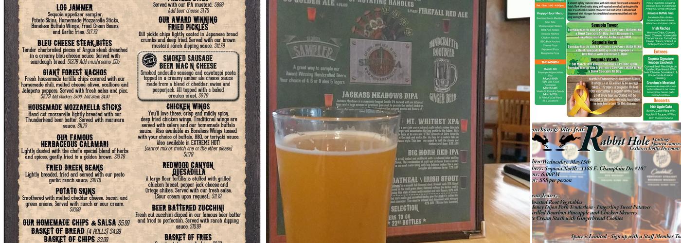 Sequoia Brewing Menu