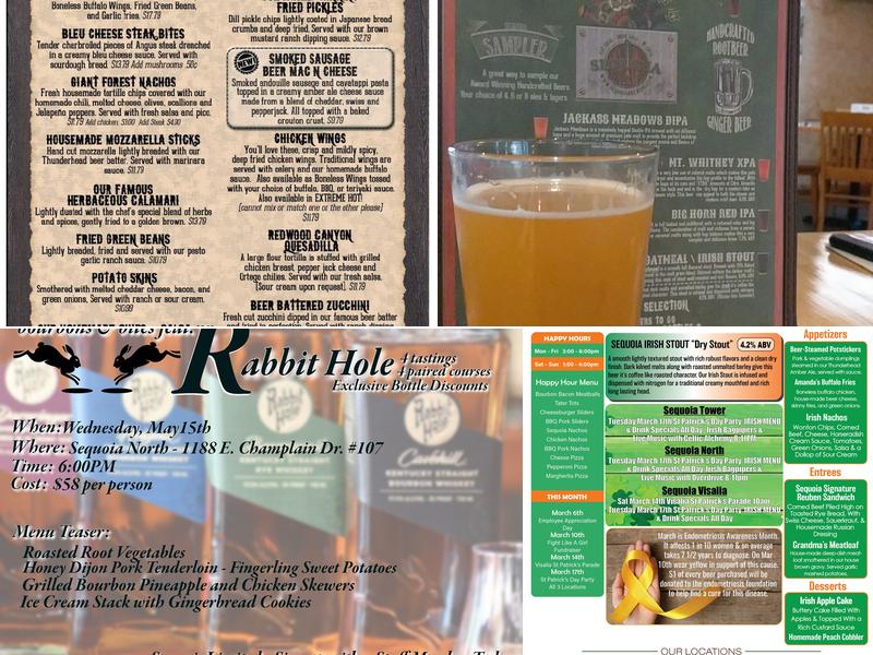 Sequoia Brewing Menu