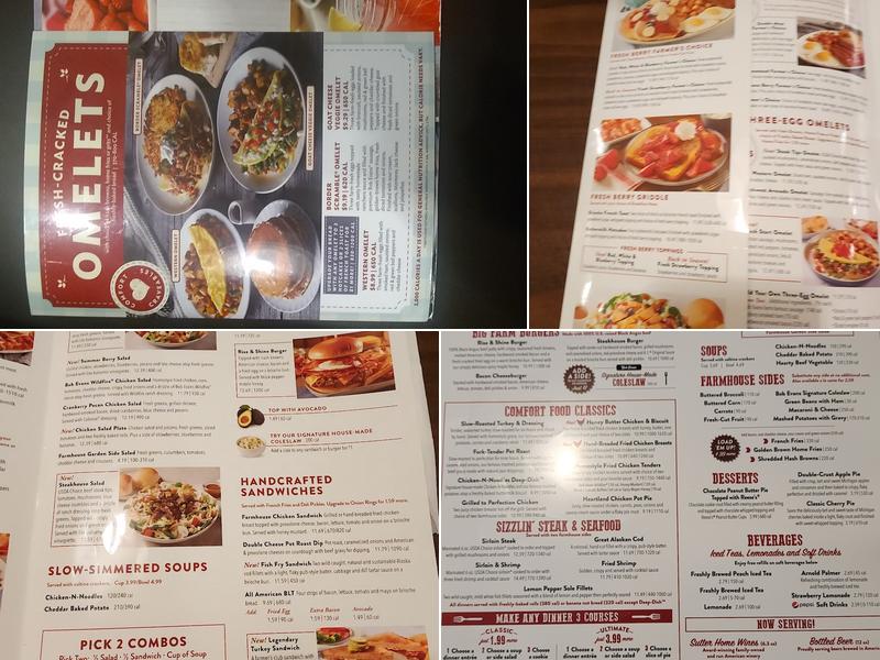 Bob Evans Menu