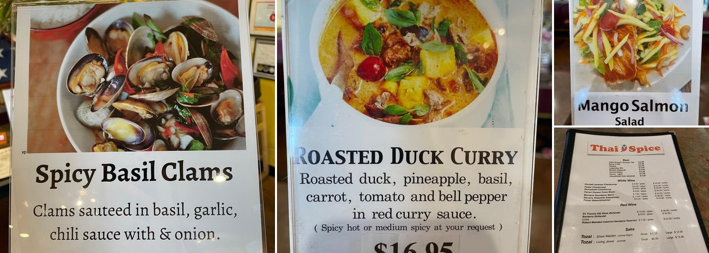 Thai Spice Menu