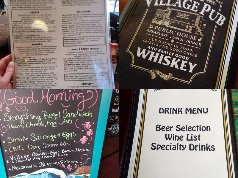Vista Village Pub Menu