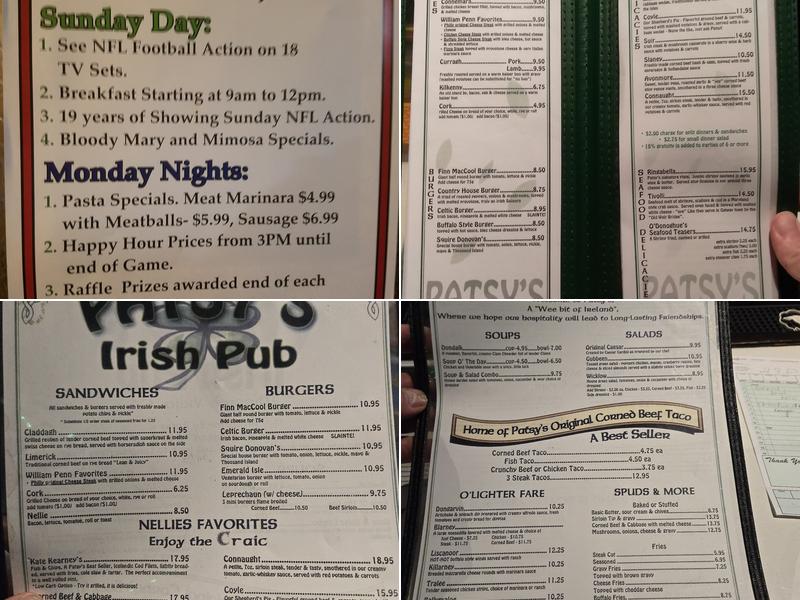 Patsy's Menu