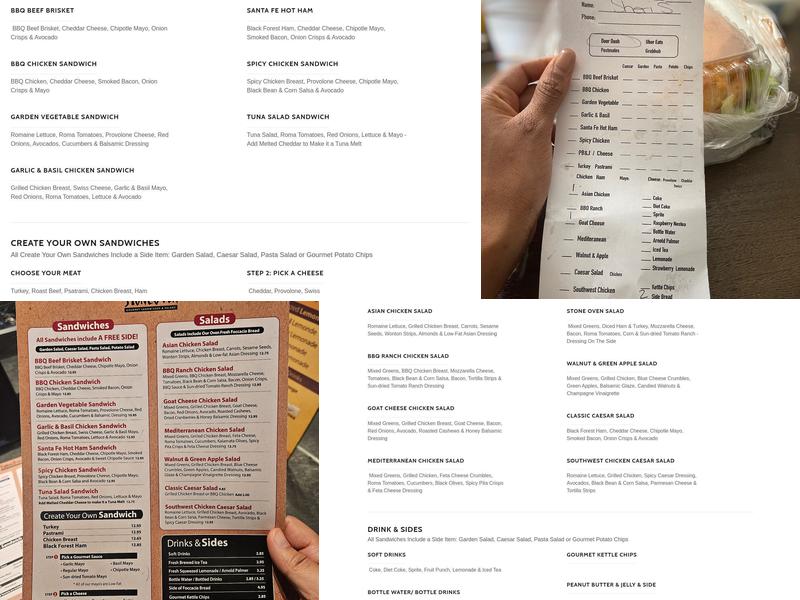 Stone Oven Menu