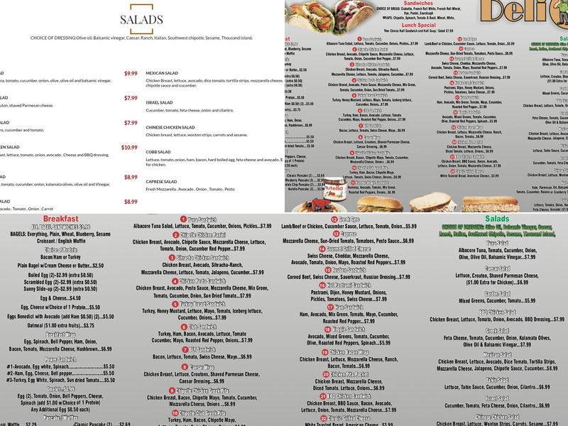 Deli Bros. Menu