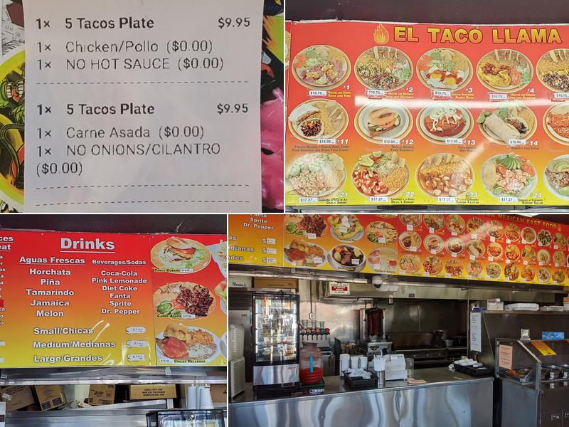 El Taco Llama Menu