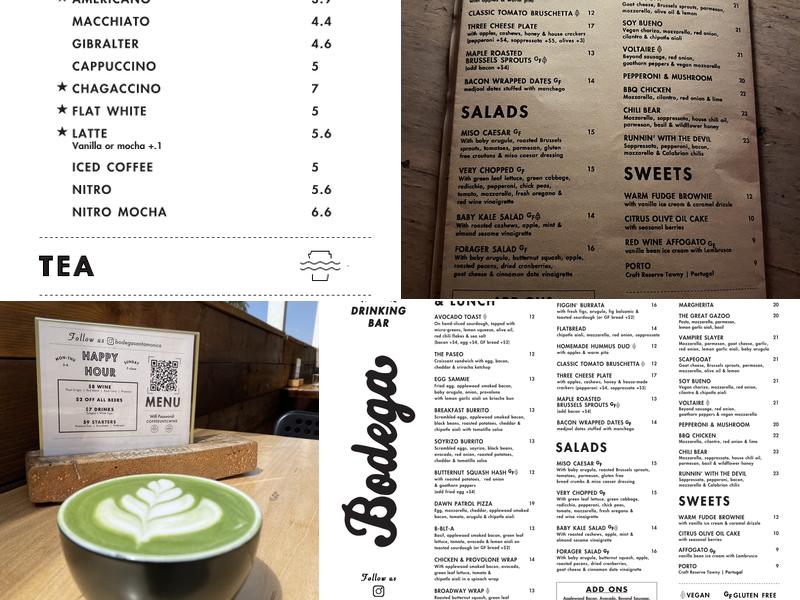 Bodega Wine Bar Menu