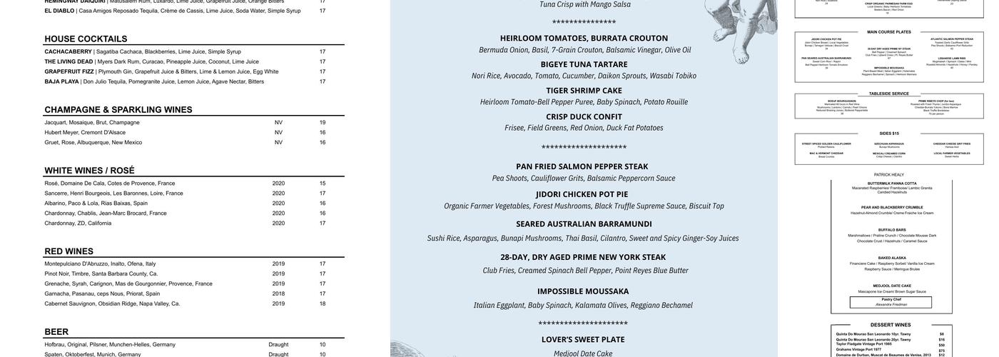 The Buffalo Club Menu