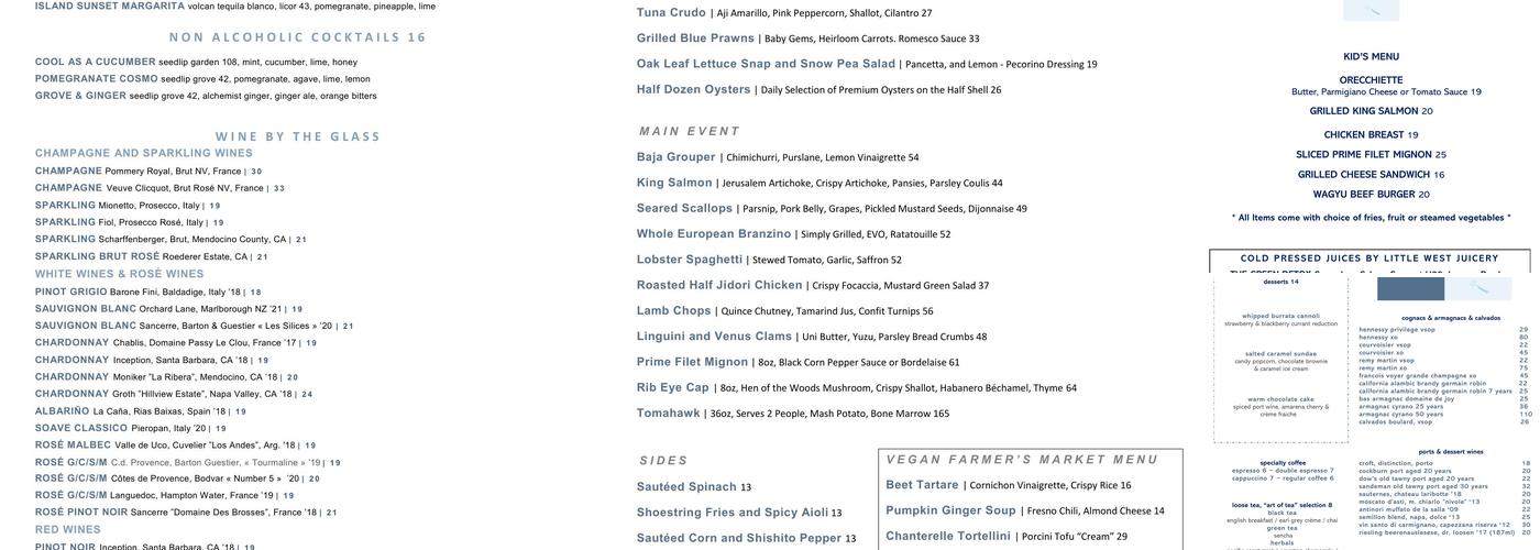 The Living Room Menu