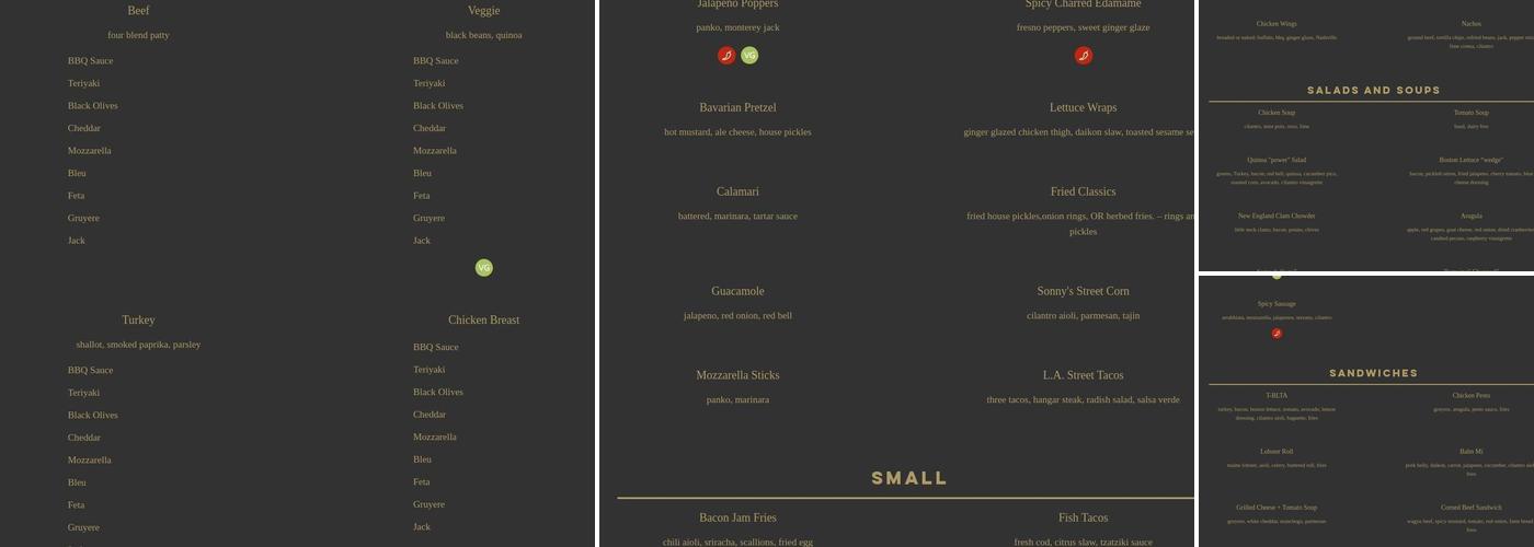 Sonny McLean's Irish Pub Menu